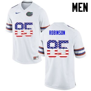 Men's Florida Gators #85 James Robinson NCAA Nike White USA Flag Fashion Authentic Stitched College Football Jersey QQQ3062RX